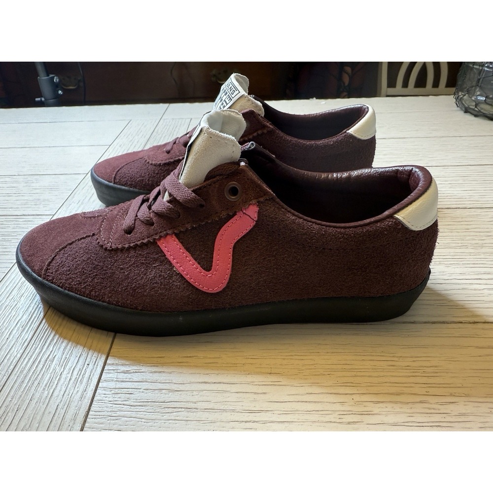 Vans NEW Sport Low Suede Womens Sz 9 Sneakers Maroon & Pink Skater Lace Up Shoes
